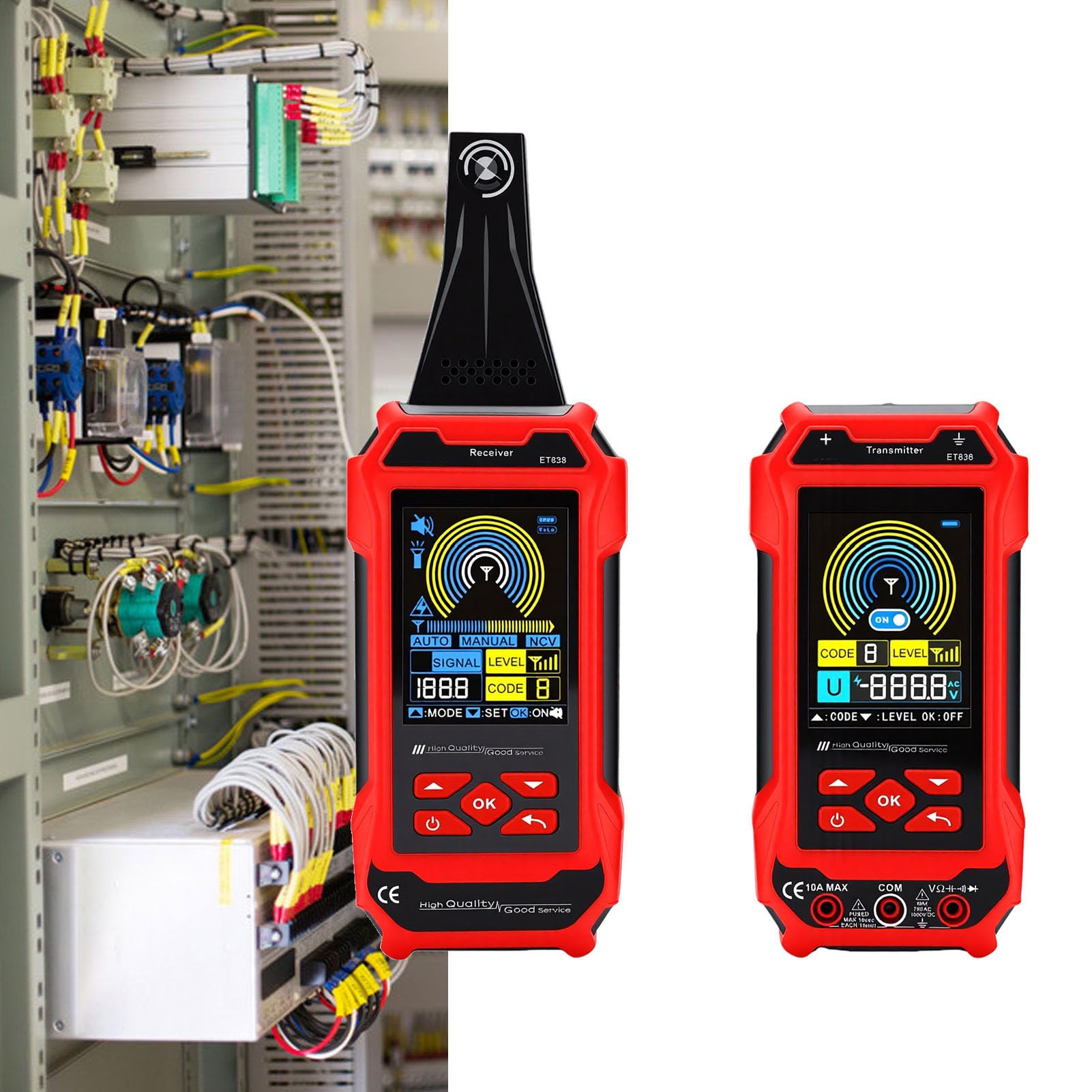 GOWENIC Localizador de Cables Subterráneos Señal de 125 KHz Multímetro Probador de Cables 2 en 1 para Detección de Voltaje de Búsqueda de Interruptores con NCV, 6 Códigos, Recargable, para