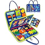 Exorany Busy Board Montessori Toys for Toddler Boys & Girls Birthday Gifts, Sensory Toys for Toddlers, Educational Travel Preschool Toddler Activities Learning Fine Motor Skills