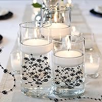 Vista 7 de 50 piezas de cadenas de perlas para velas flotantes, perlas falsas de efecto flotante para relleno de jarrón, decoraciones centrales para mesa