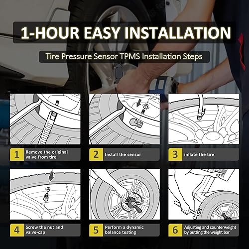 Miniatura 5 de Marsflex Sensor TPMS apto para Chevy GMC Buick Cadillac Saturn Pontiac SAAB, reemplazo del sistema de monitoreo de presión de neumáticos OE 13586335
