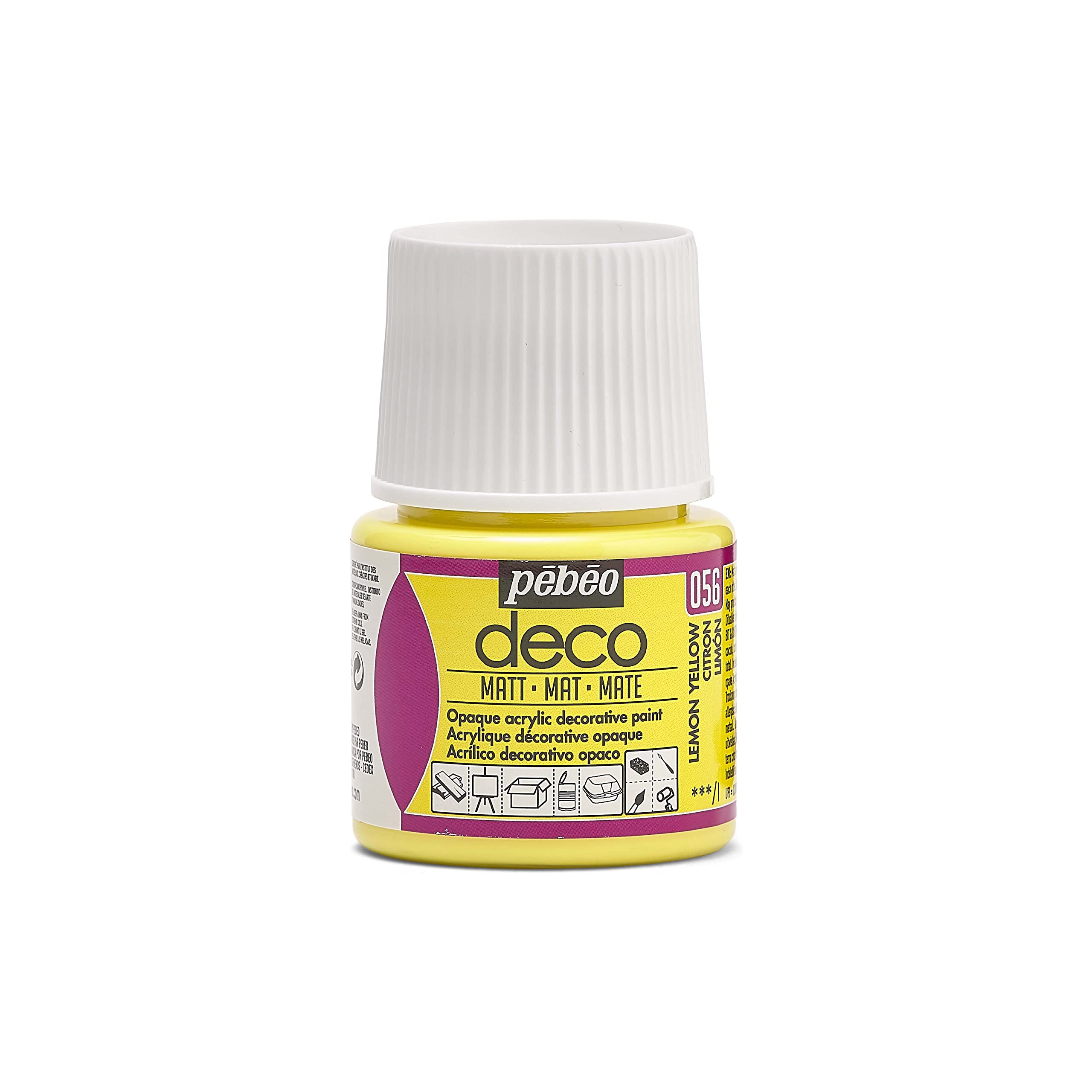 Pebeo Deco Matt, Lemon Yellow, 45 ml