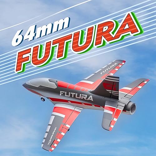 Miniatura 3 de FMS Rc Jets Futura 64MM EDF Sport Jet RED rc aviones para adultos para entrenadores EDF para principiantes 6 canales de control remoto aviones PNP