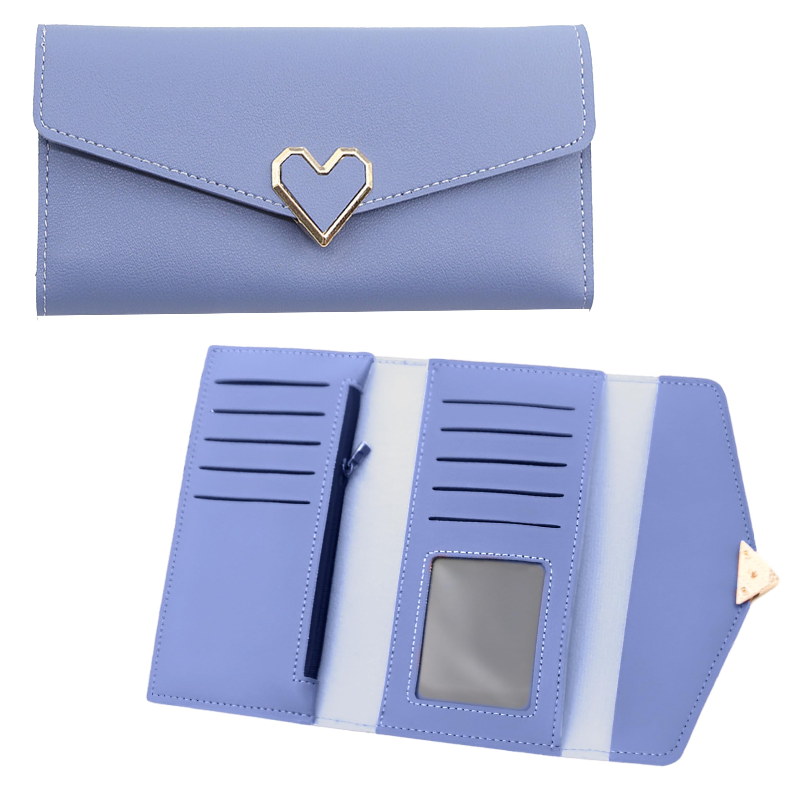 kraptick Women's Wallet -Stylish and Compact Purse Clutch Wallet for Women, Stylish Card Coin Holder, Debit Card Holder, Money Organizer and Travel Wallet for Women with 13 Slots (Sky Blue)-picture-15