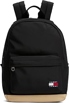 Tommy Jeans Men's Essential Daily Backpack with Laptop Sleeve, Black_1, One Size