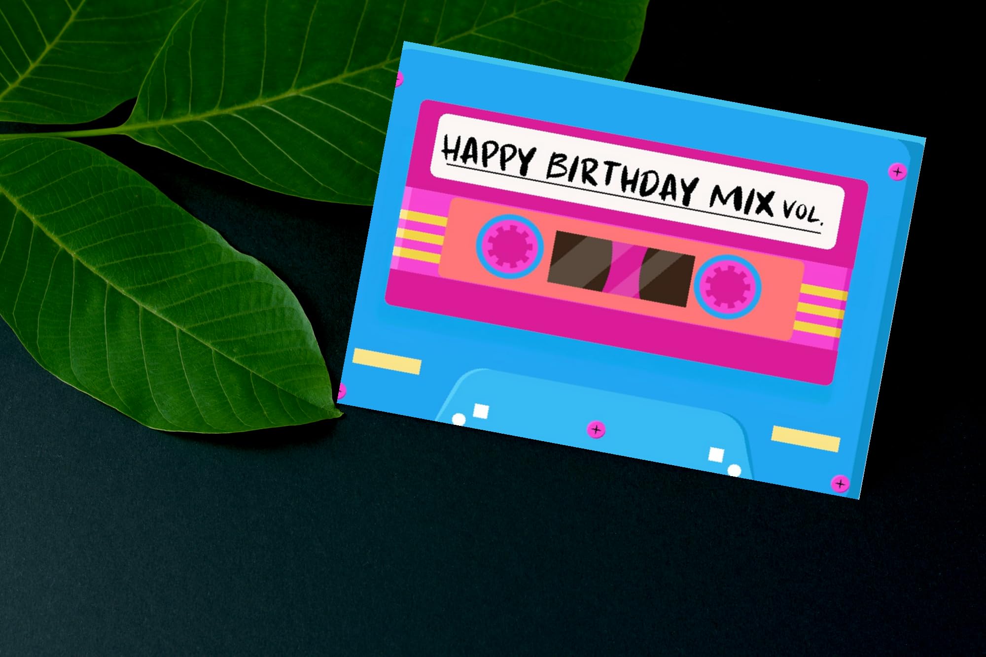 Wee Blue Coo Retro-Musikkarte – Buntes Kassetten-Muster Zur Persönlichen Geburtstagsgrüßen
