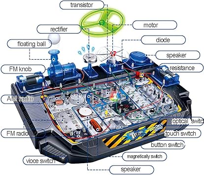 Manual Hands-on Study Trial Circuit Board for Kids Beginners 100 Pcs Circuit Kit for Kids Circuit Experiment Kit Science Kit Electrical Circuit Kit with Snap Parts Educational Science Kit Toy Boy Girl