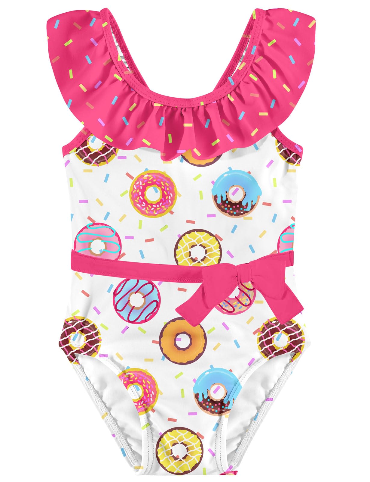 Girls One Piece Swimsuits Toddler Cute Ruffle Bathing Suits Quick Dry Beach Swimwear Size 2-7 Years