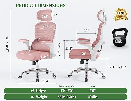 Miniatura 2 de Silla de oficina ergonómica, silla de escritorio de malla para el hogar de 4000 libras, sillas de escritorio de oficina con ruedas, silla de