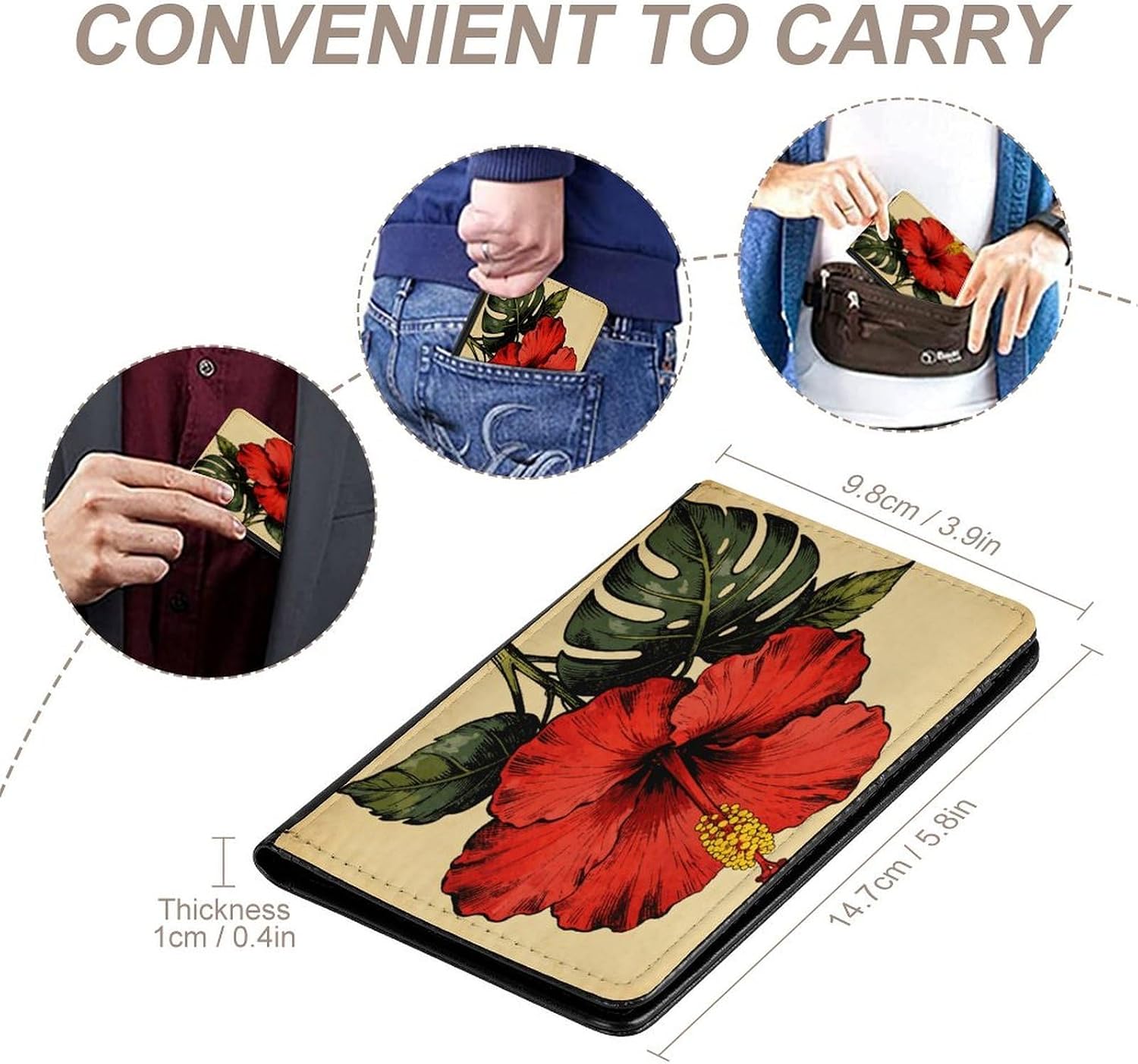 Tropical Flower Passport Holder Cute Portable Passports Cover Slim Identification Passport Holder PU Wallet Cover Case for Travel for Women Men Travel Cruise