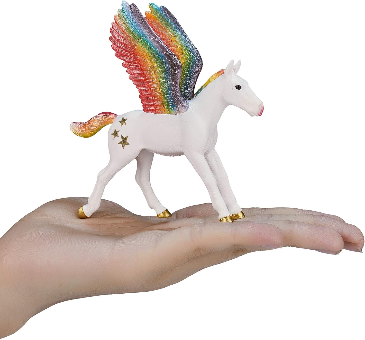 MOJO Pegasus Baby Rainbow Realistic Fantasy Toy Replica Hand Painted Figurine