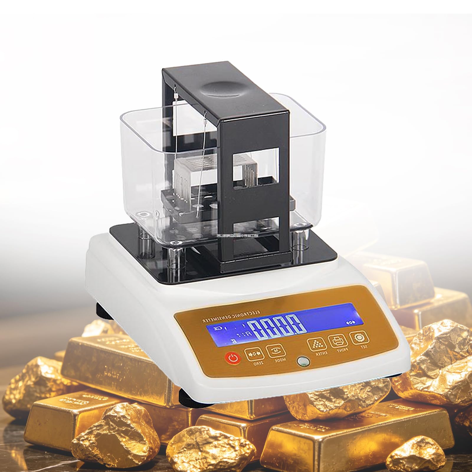 Qlbnxks Gold and Silver Density Meter Gold Purity Analyser Meter Digital 0.0001g/cm3 for Jewelers & Pawnshops