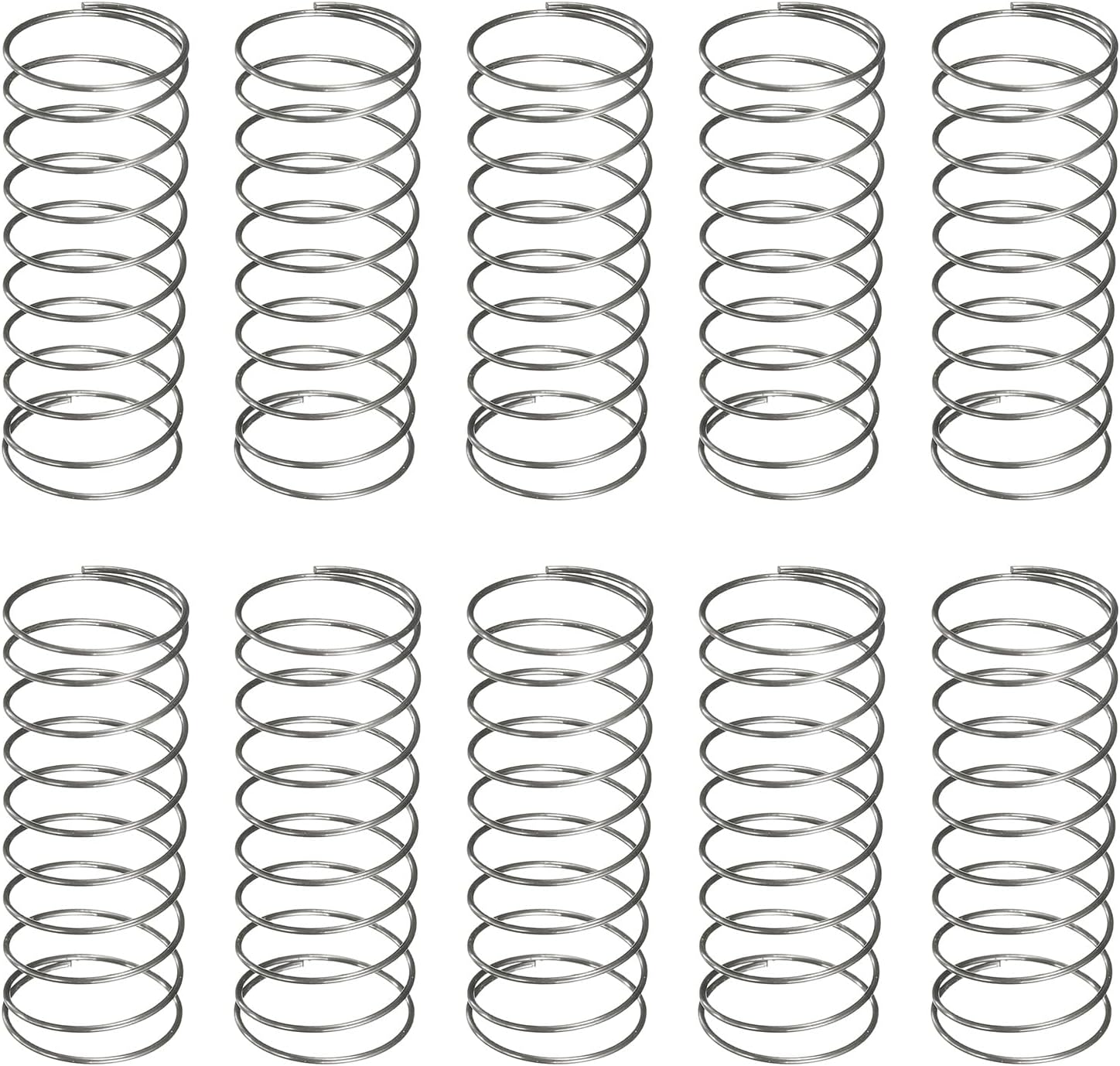 uxcell 10Pcs Compression Spring, 12mm OD, 0.5mm Wire Size, 30mm Free ...