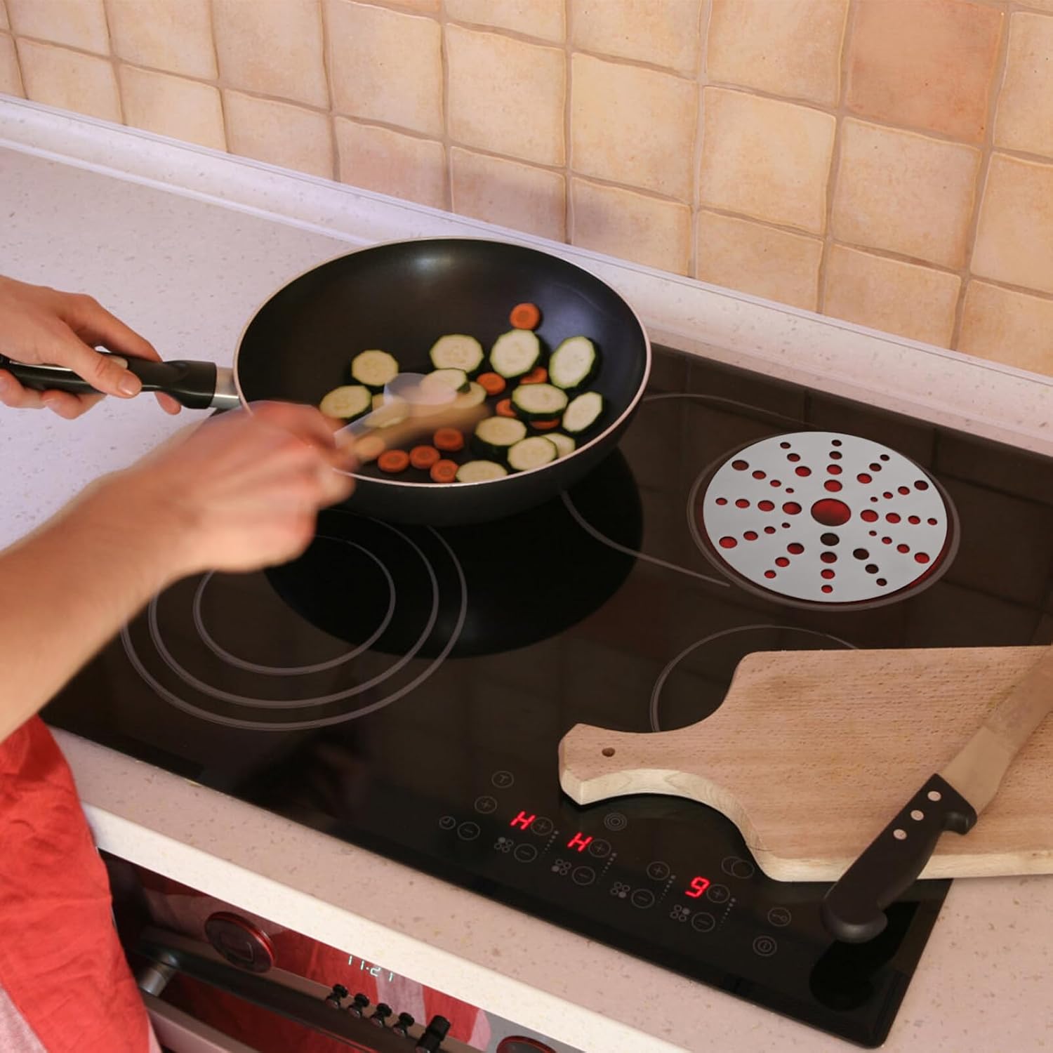 Kichvoe Stainless Steel Heat Conduction Induction Cooktop Adapter Plate for Gas Electric Cookware Diffuser for Efficient Heat Distribution Versatile Kitchen Essential