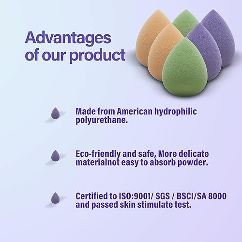 Miniatura 5 de Mini licuadora de esponja de maquillaje de copos de nieve para aplicación detallada alrededor de los ojos y otras áreas, 6 piezas, sin látex,