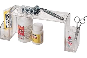 iDesign Plastic High Rise 12" Medicine Cabinet Organizer, Clear