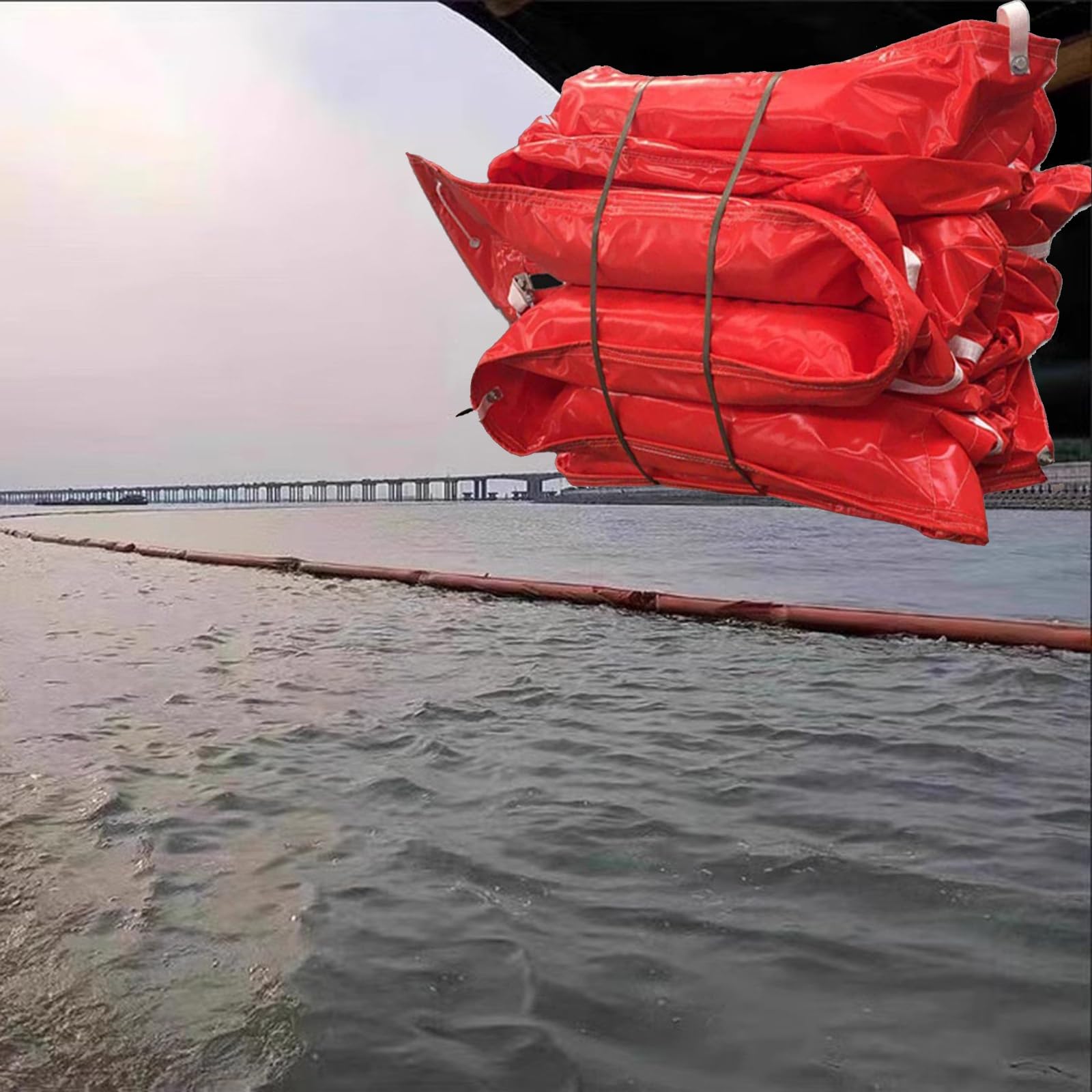 Barrière anti-déversement flottante en PVC rigide réutilisable pour port