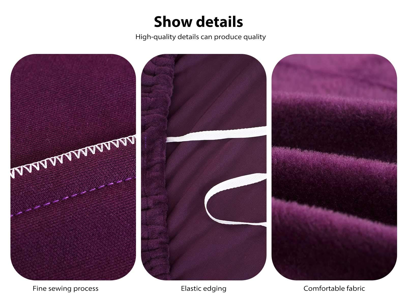 Sofabezug 2 Sitzer Stretch Sofaschutz Elastische Sofabezüge Korallenvlies Sofa Überzug Antirutsch Sofaüberwürfe für Wohnzimmer Hund Haustier (2 Sitzer, Lila)