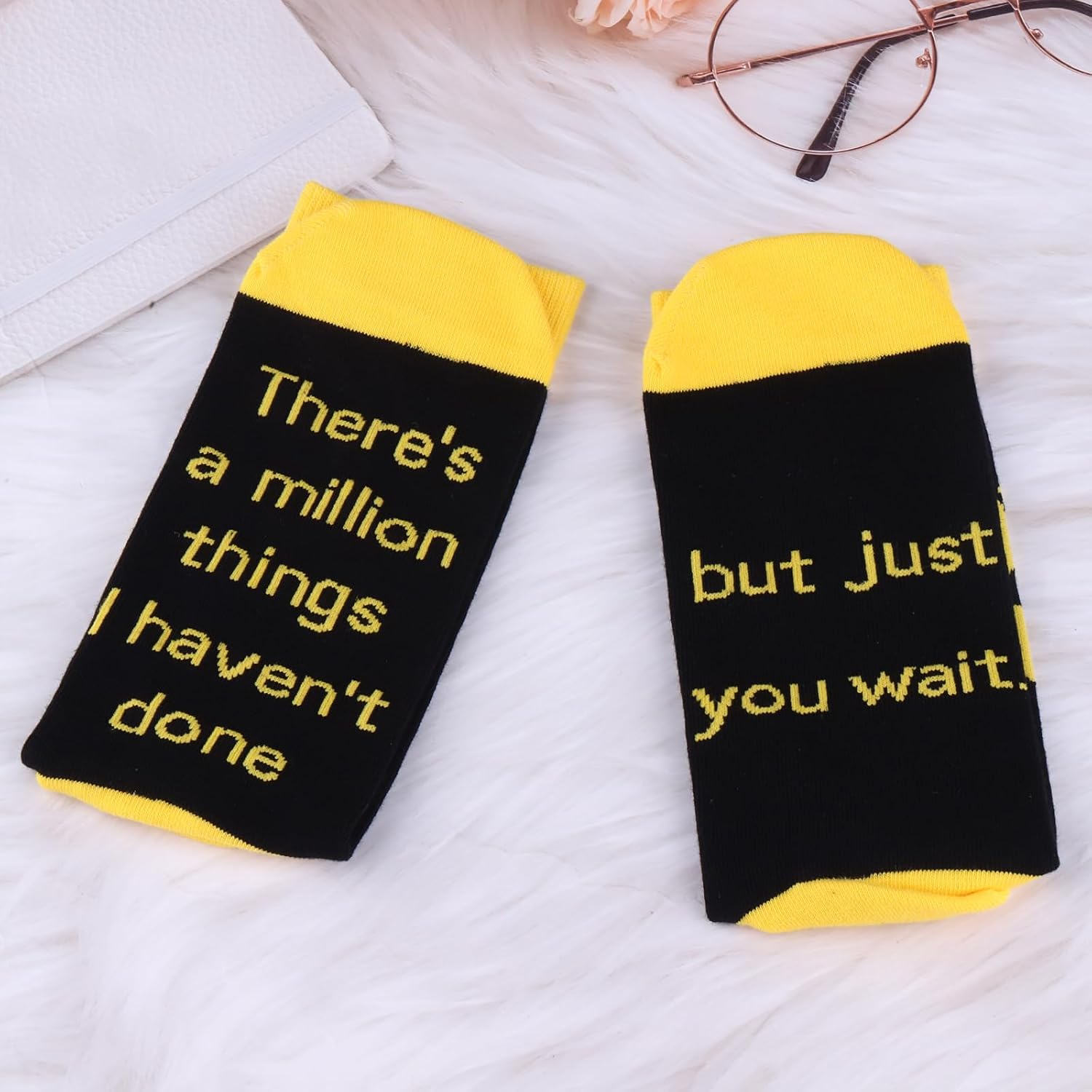G2TUP Musical Inspired Star Gift Socks There's a Million Things I Haven't Done But Just You Wait (Just You Wait, Mid Calf)