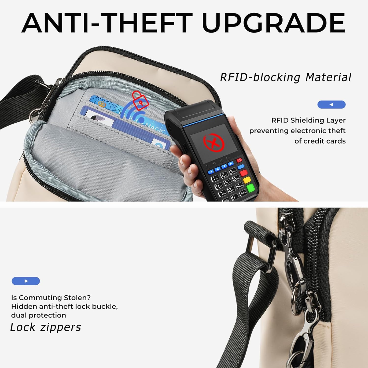 BROADREAM Small Sling Bag for Men, Anti-Theft Crossbody Sling Backpacks for Women - Mini Shoulder Chest Bag for Travel - Image 3