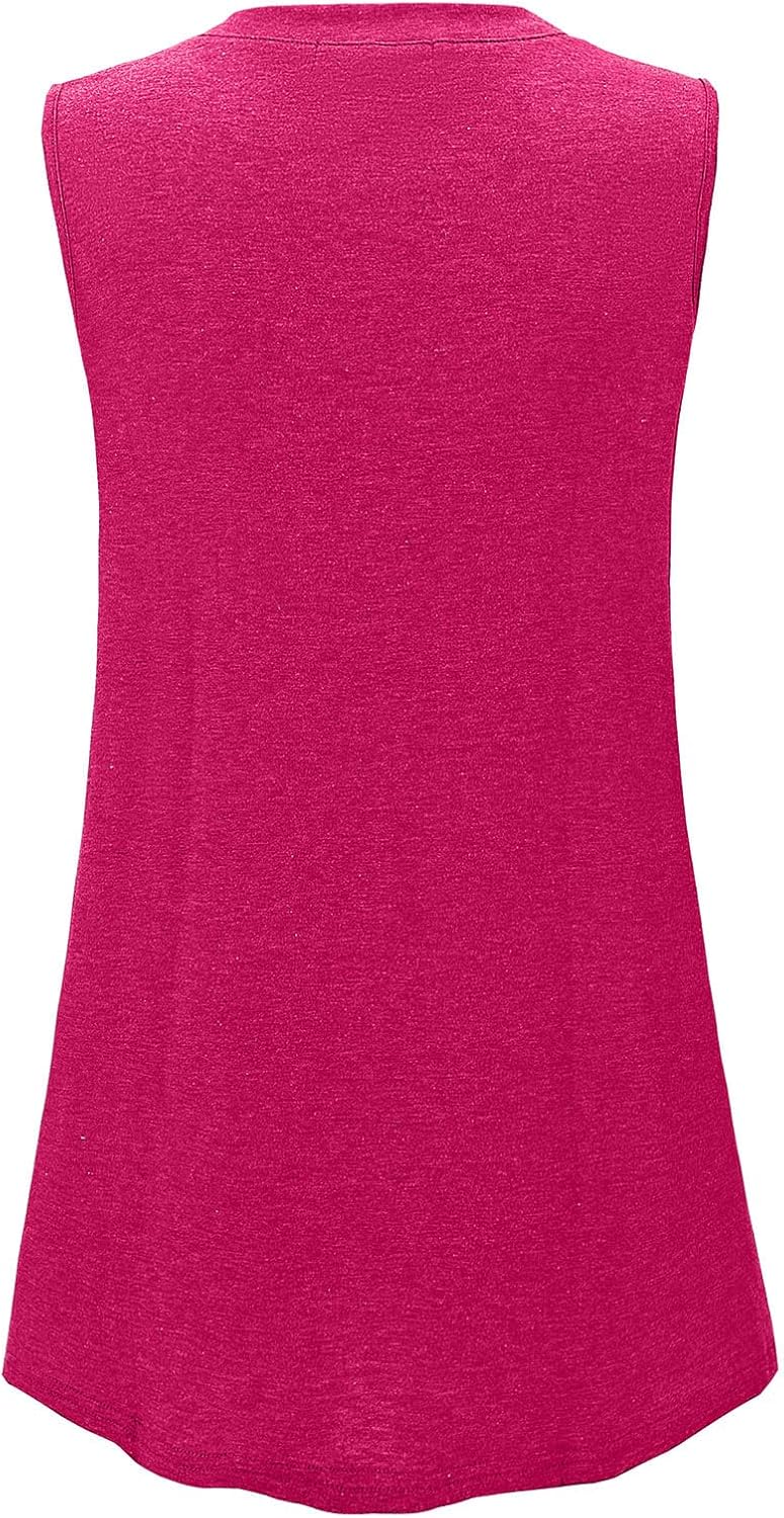 7th Element Plus Size Tank Tops for Women 2025 Loose Fit V Neck Summer Pleated Sleeveless Flowy Dressy Shirt Camisoles Tunic - Image 4