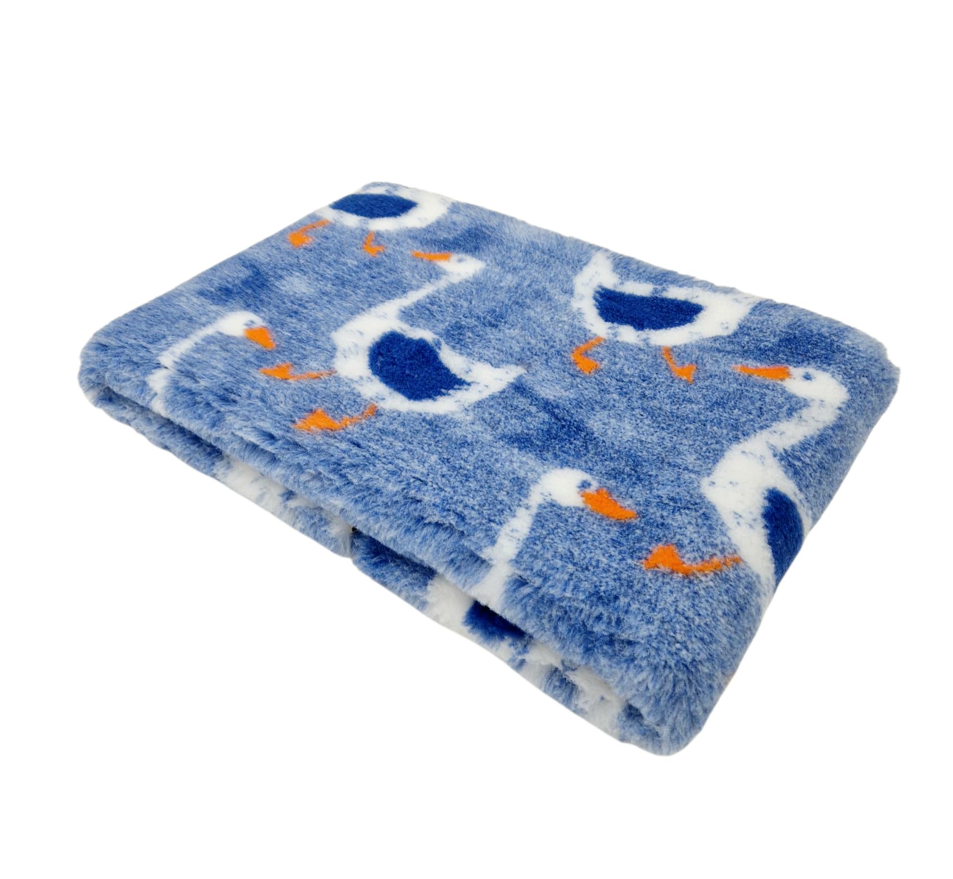 WOOF AND PUP | Non Slip Vet Bedding | Blue Geese Goose Pattern | Machine Washable | UK Manufactured | Non-slip | Dog Bed | Whelping | Vet Bed (75cm x 500cm)