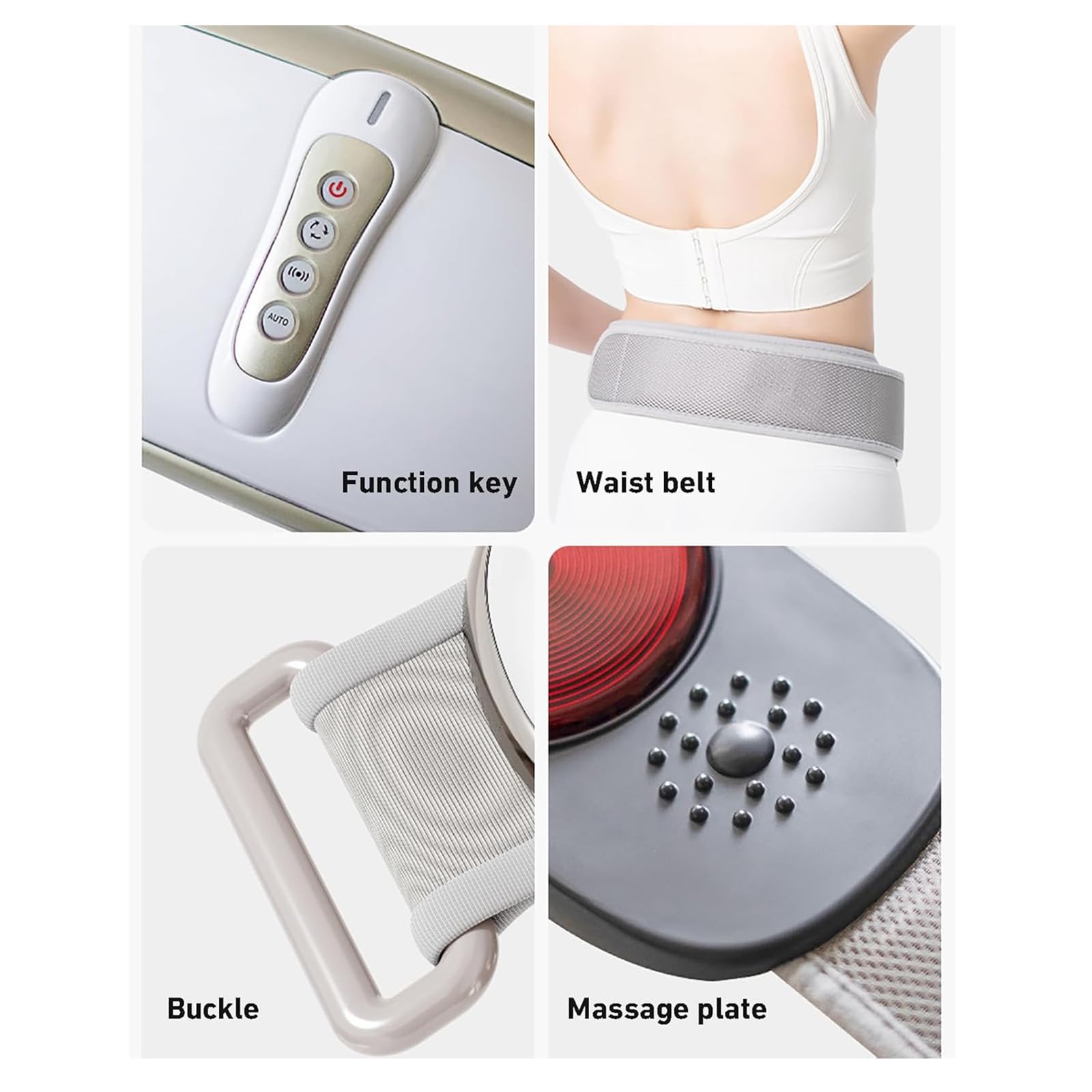Electric Abdominal Massage, Wireless Model Slimming Belt with 4 Massage Intensities & 360° Massage and Vibrating Heat for Waist, Back Massage, Lifting Buttocks, Slimming Belly and Thighs