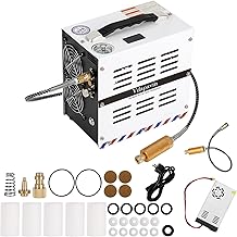 PCP air compressor, 4500Psi/30Mpa, automatically stops the compressor, can use 18V lithium-ion battery (not included) or 110/220V AC, suitable for paintball, PCP air guns, scuba tanks