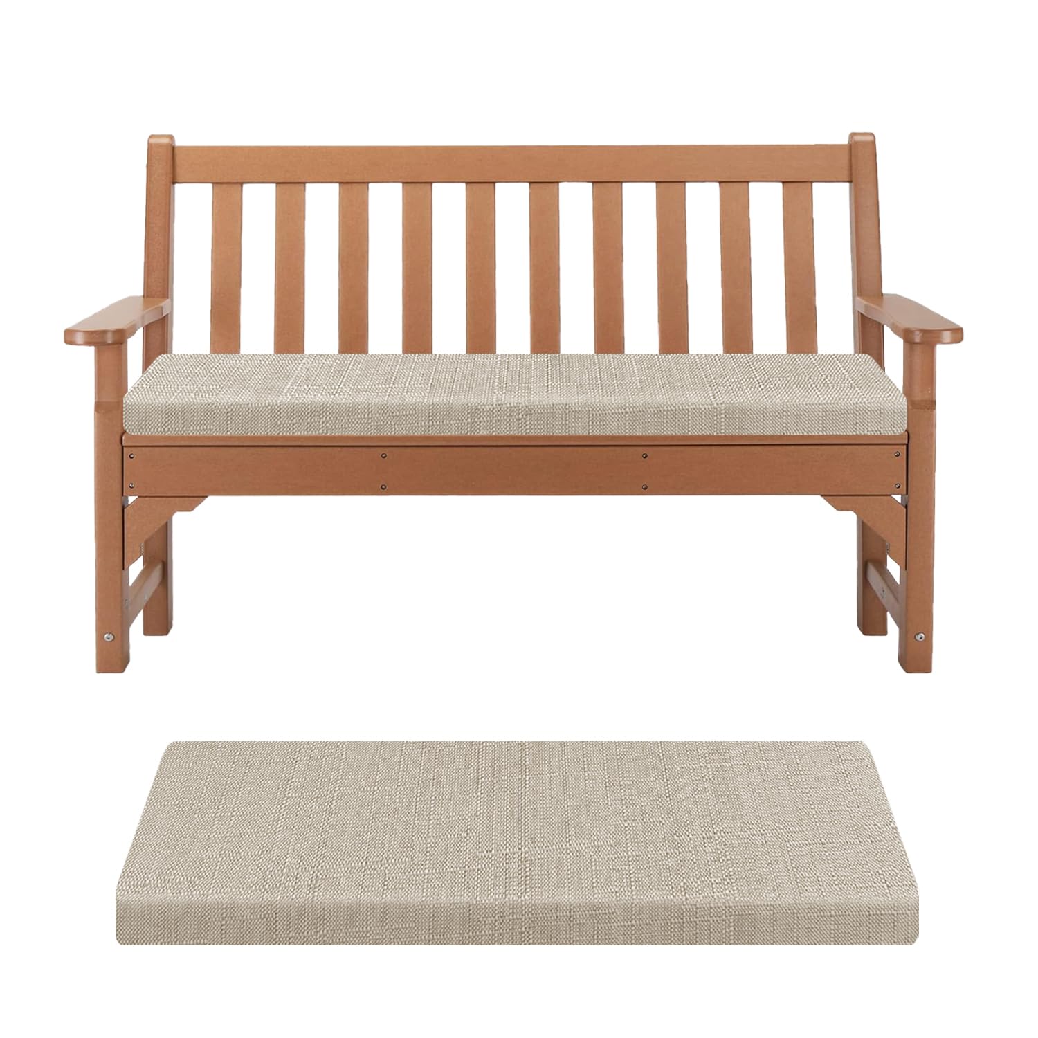 Kimgull Bankauflage Sitzkissen Bank Auflage Ersatzpolster Schwamm Bankkissen Mit Reißverschluss Abnehmbarem Schlippabsicher Stuhlkissen Für Schaukeln Fensterbank (100X30X5CM Taupe)