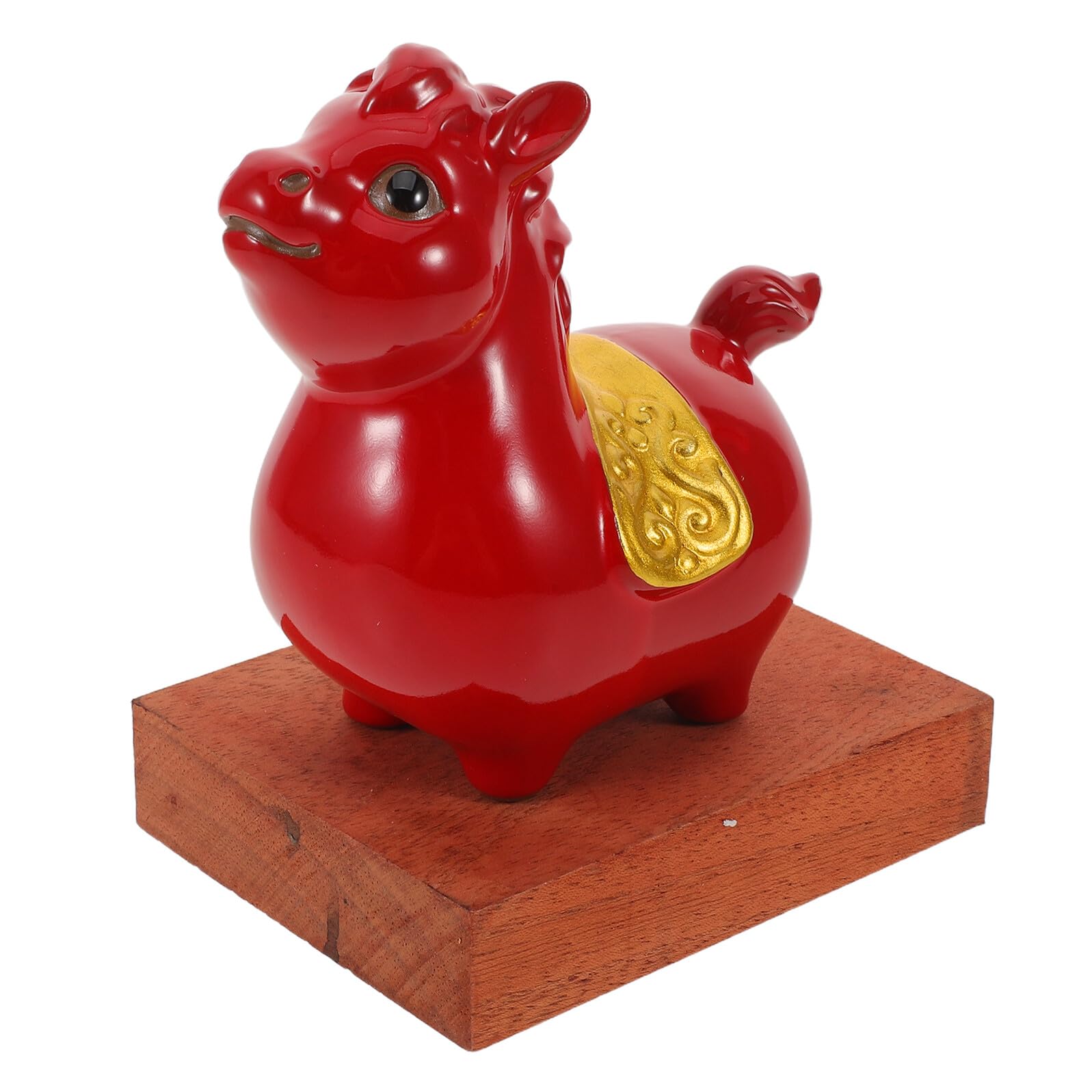 Statue de cheval en céramique résistante et ornement Feng Shui élégant