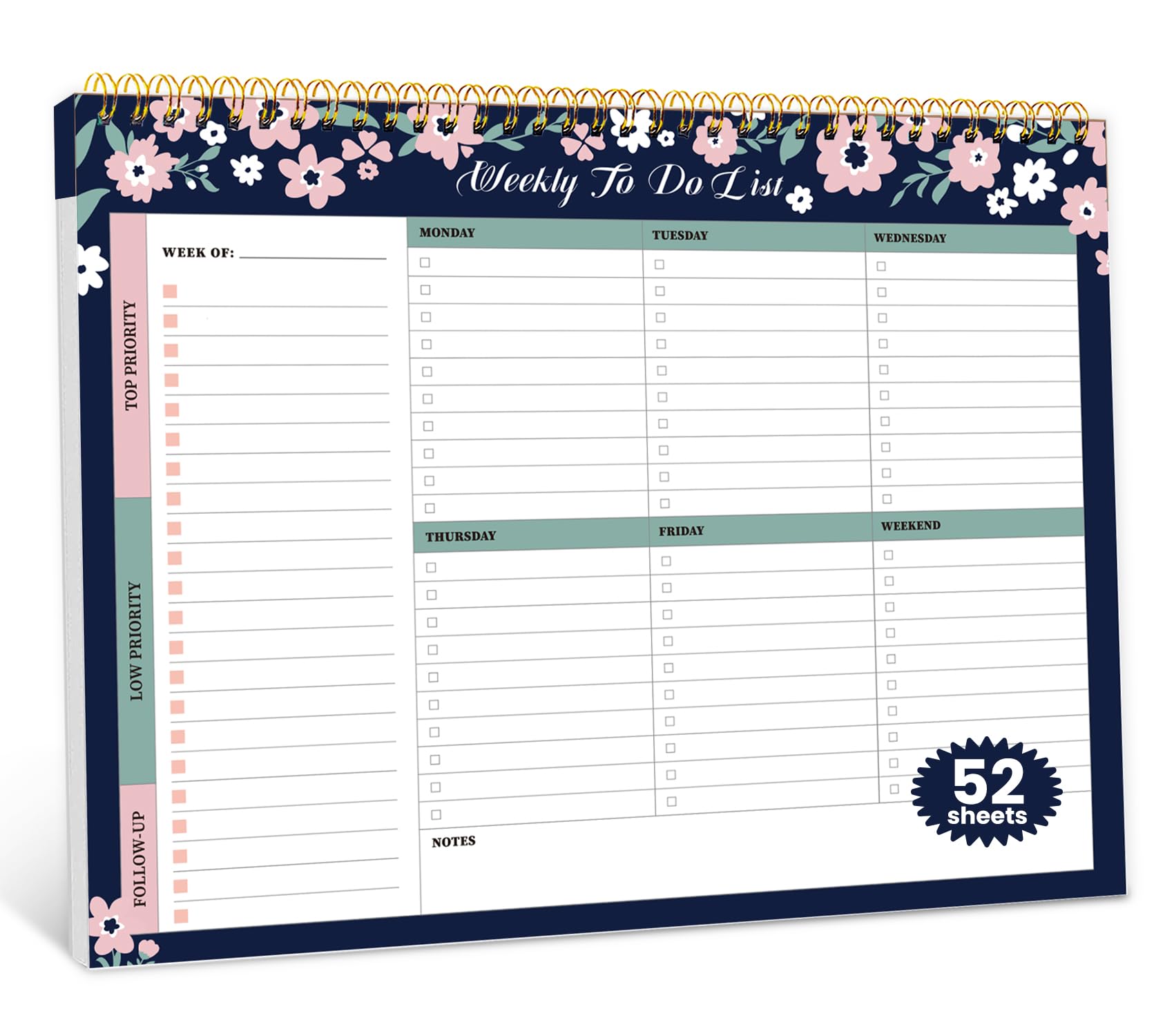 ZOTIA Weekly To Do List Notepad - Midnight Lilac -26