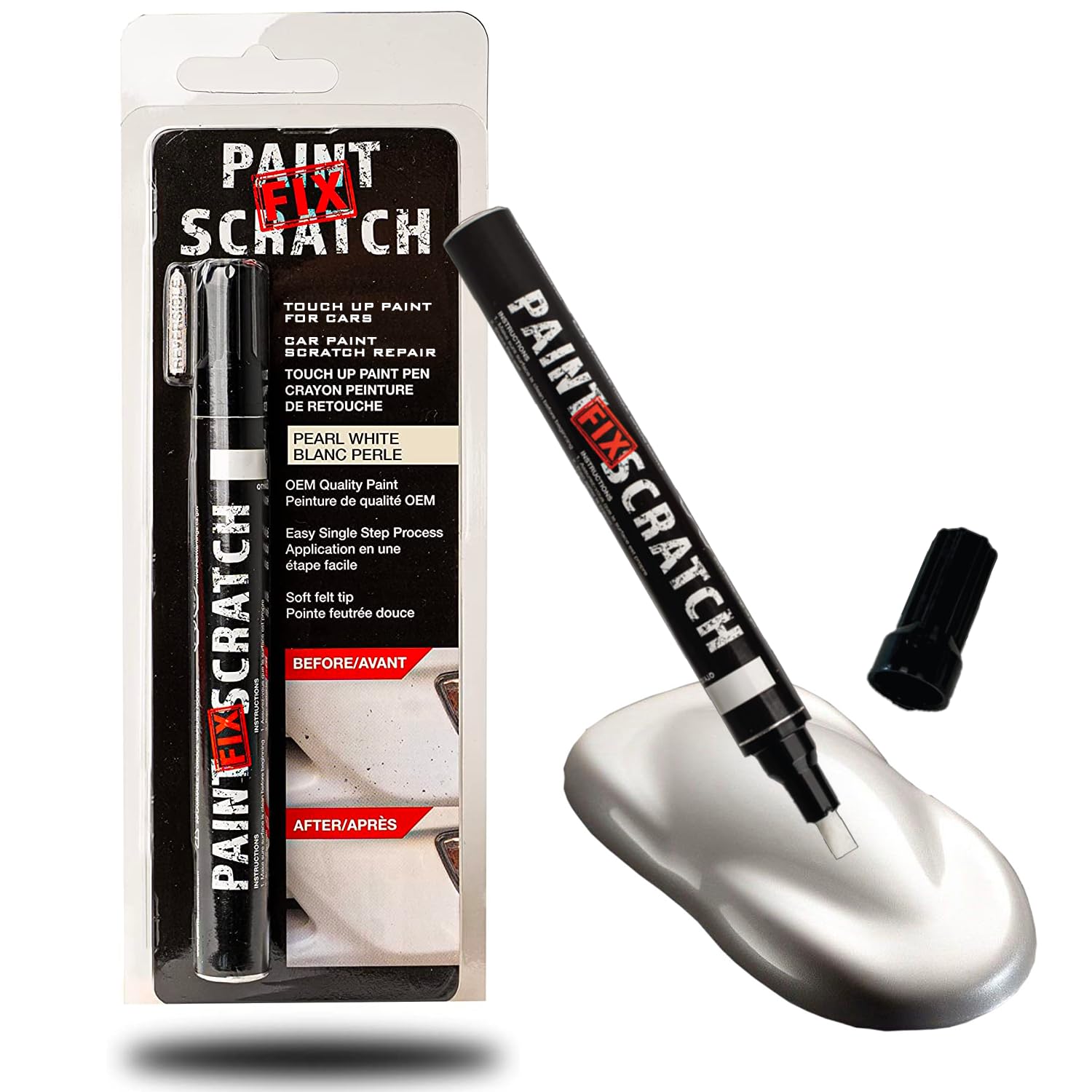 Wheel Scratch Fix Paint Fast Quick And Easy Car Touch Up Universal Colors WHITE PEARL