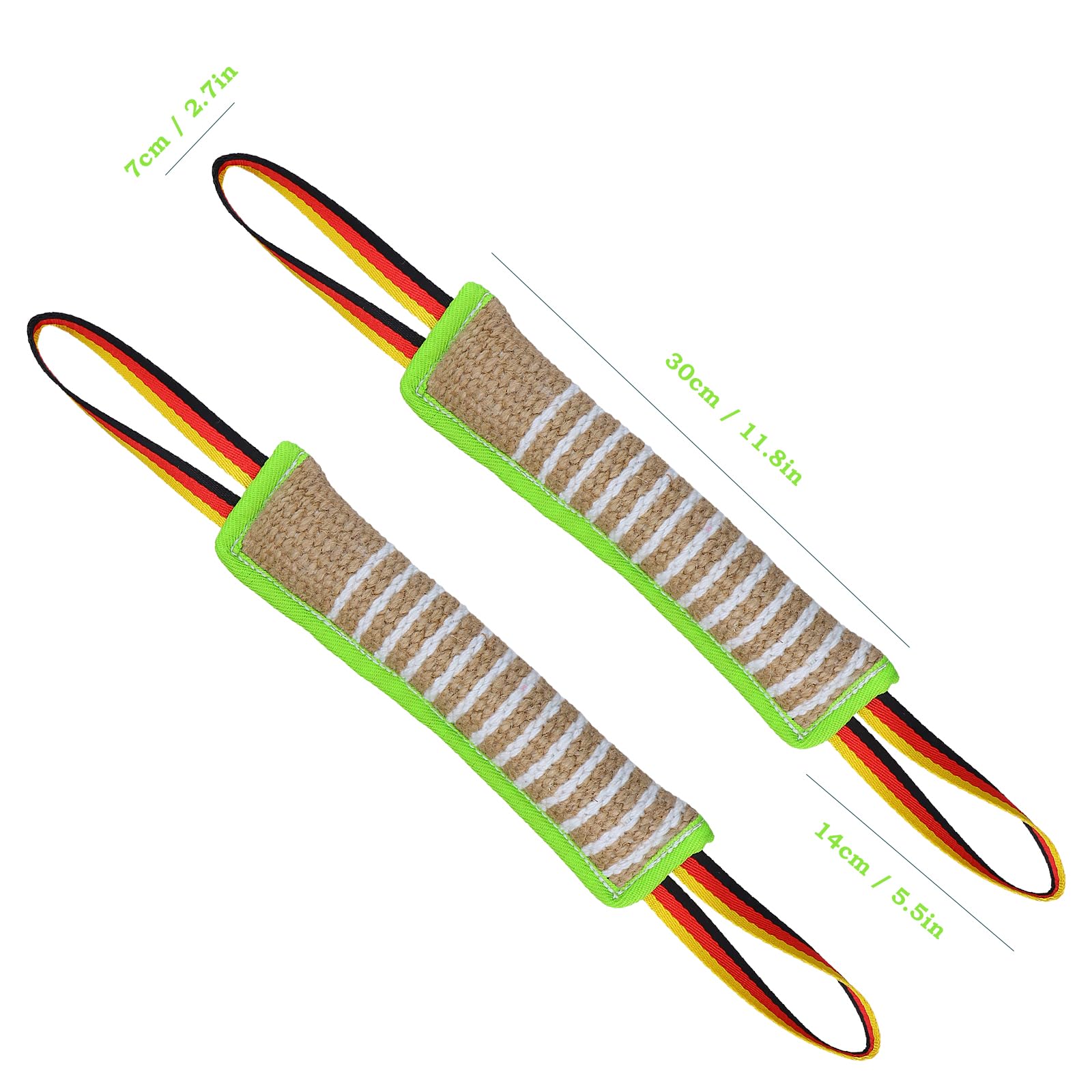 Giocattolo per Cani Manicotto 30cm 2 Maniglie Addestramento Gioco Morbido Cuscino Morso Interattivo Verde