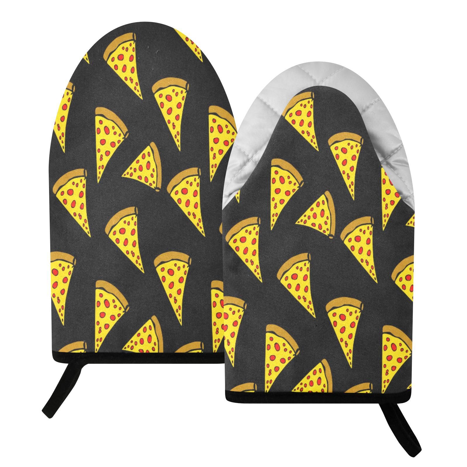 BURSTDDY Cartoon Pizza Oven Mitt,Heat Resistant Kitchen Mitts for Cooking