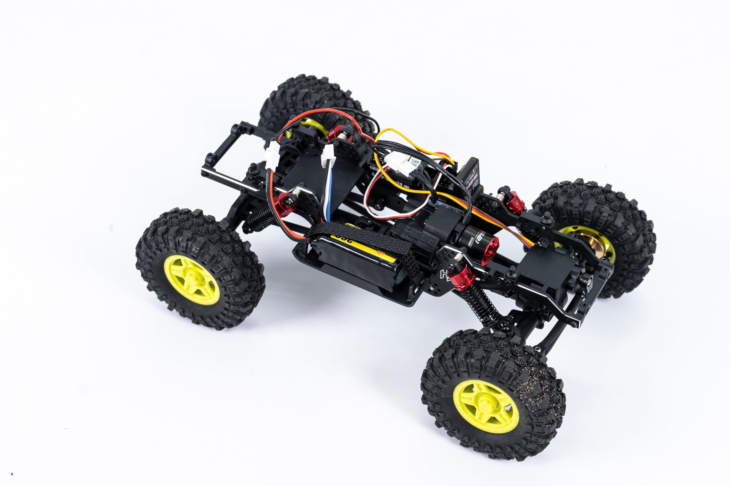 HobbyPlus CR-18P PRO Juice Up Edition RTR con HBW Electronics, 2.4GHz 4CH TX - Control remoto Crawler, RC Rock Crawler 1/18 Full Lock 4WD Off-Road para adultos (amarillo (HBP1810360-JUYW))