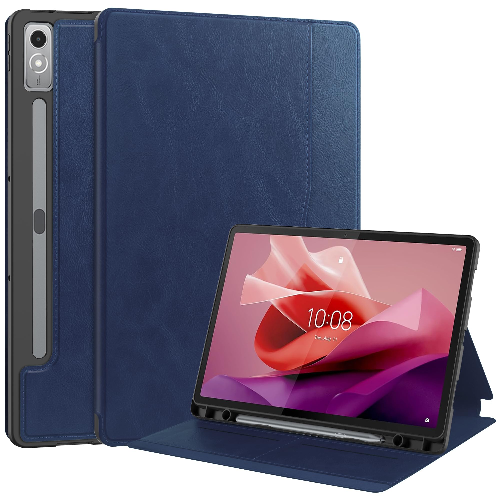 Amazon.co.jp: Lenovo Tab P12 12.7インチ用 ビジネス風 PUレザー 保護