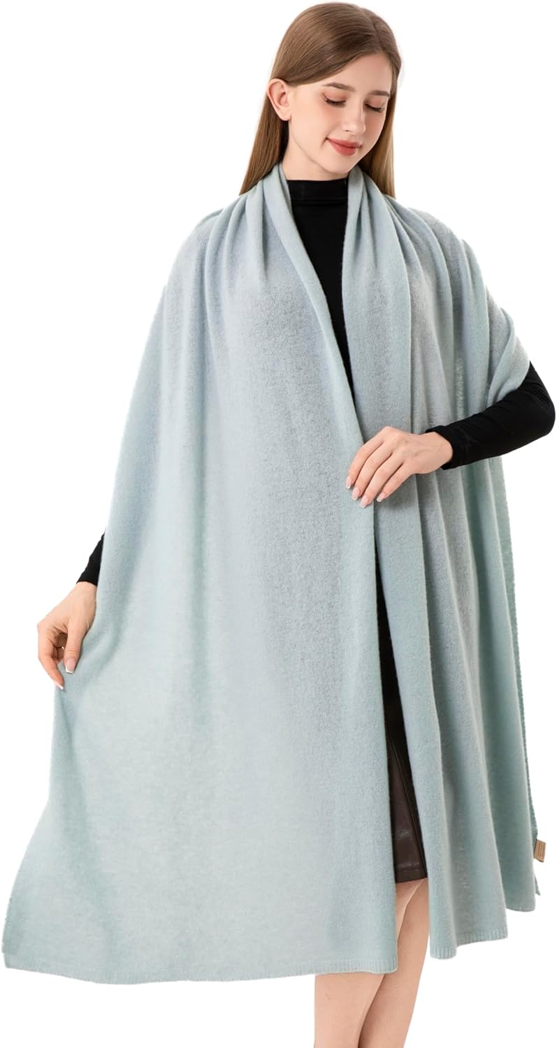 Cashmere Wool Blended Wrap Knitted Scarf Stole for Women Airplane Travel Blanket Shawl 87x28 IN Pashmina - Image 3
