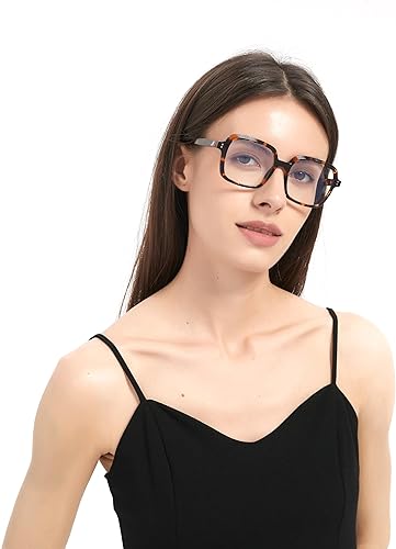 Miniatura 2 de Gafas de bloqueo de luz azul de gran tamaño para mujeres y hombres, gafas de computadora y juegos con marco cuadrado, antirreflejantes y UV RF6215