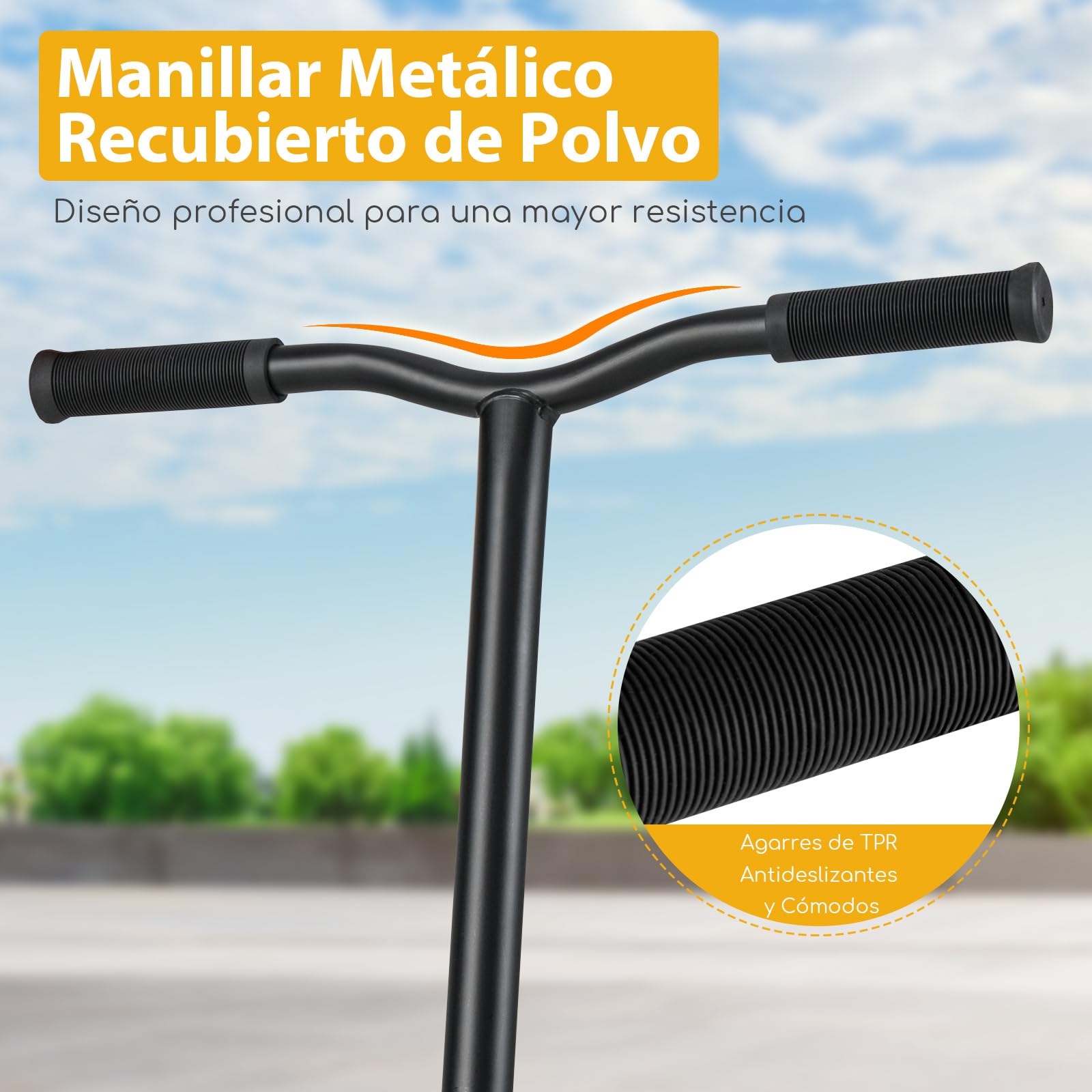 COSTWAY Patinete Freestyle Niños 10+, Scooter de Acrobacias con 2 Ruedas de 110mm, Patinete para Principiantes y Adolescentes, Carga 100kg