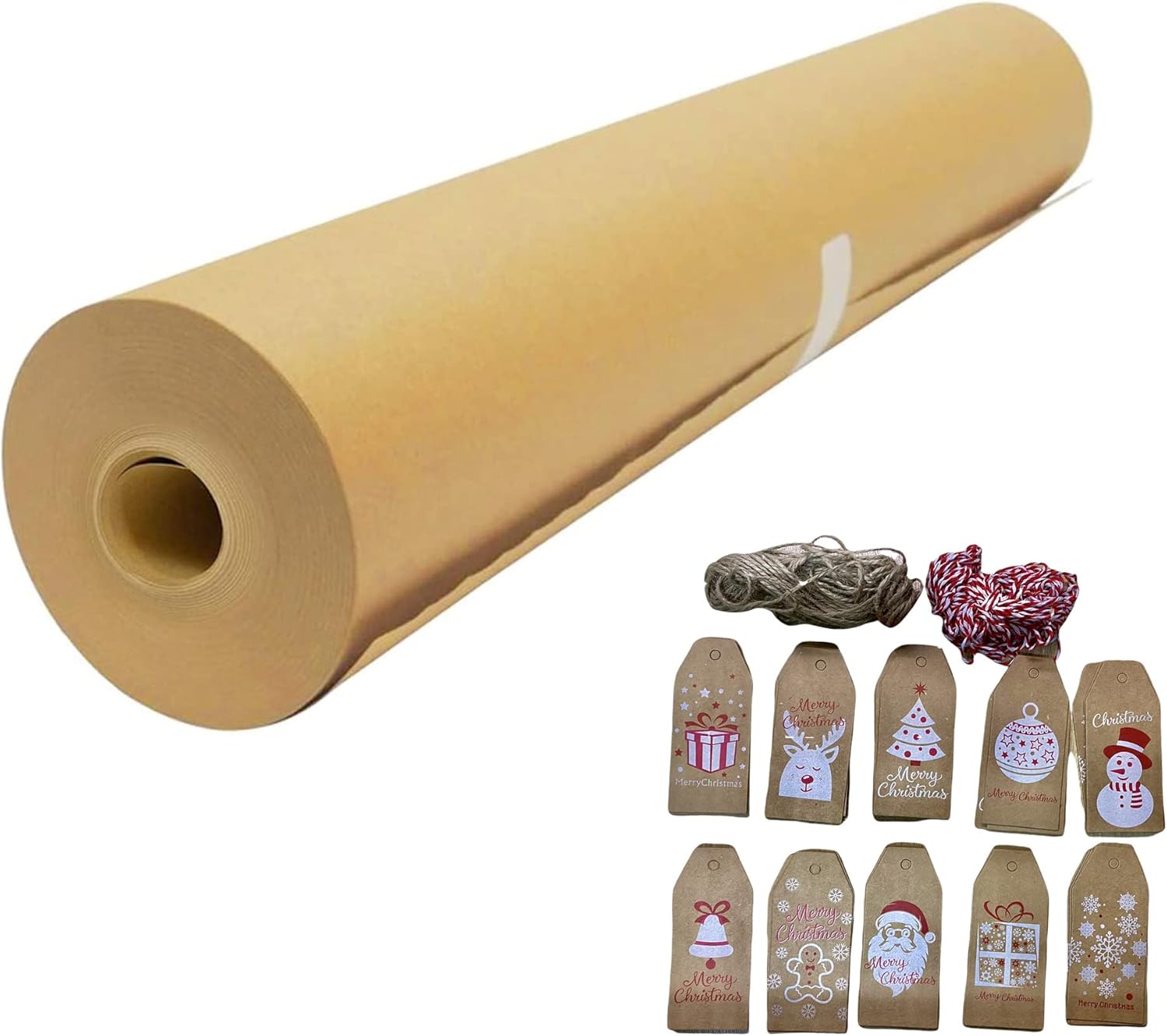 ASPIRE UK® Kraft Paper Roll Jumbo (400mm x 35m.) & Kraft Paper Tags