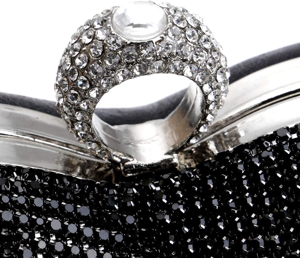 UMREN Women Luxury Heart Shape Tassel Evening Clutch Bag Rhinestones Wedding Party Purse Handbag | Luxury, Heart Shape, Tassel, Evening, Rhinestones, Wedding Party - Image 4