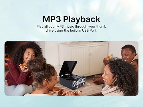 Miniatura 8 de Victor VHRP-1400 Diner Centro de música de tocadiscos 7 en 1 con reproductor de discos, reproductor de CDMP3, radio AMFM, Bluetooth, reproducción y