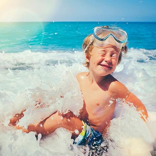 Miniatura 7 de Máscara de buceo para niños, máscara de buceo para niños, gafas de natación antivaho con cubierta para la nariz para esnórquel, buceo, natación