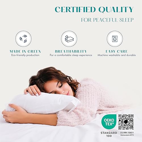 Miniatura 44 de XOOX Linen Juego de sábanas tamaño Queen 100% algodón egipcio, juego de sábanas de lujo de 1200 hilos de algodón egipcio tamaño Queen