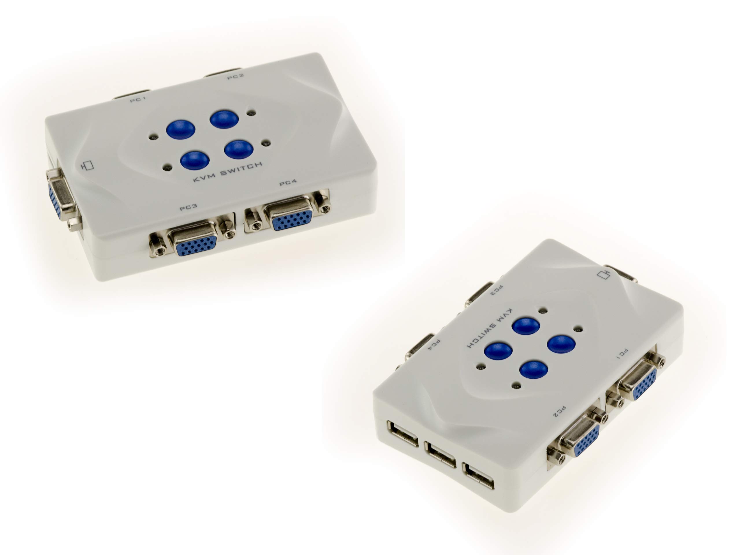 KALEA-INFORMATIQUE Switch KVM per 4 PC. Monitor VGA, tastiera e mouse USB, con telecomando e cavi KVM in dotazione.