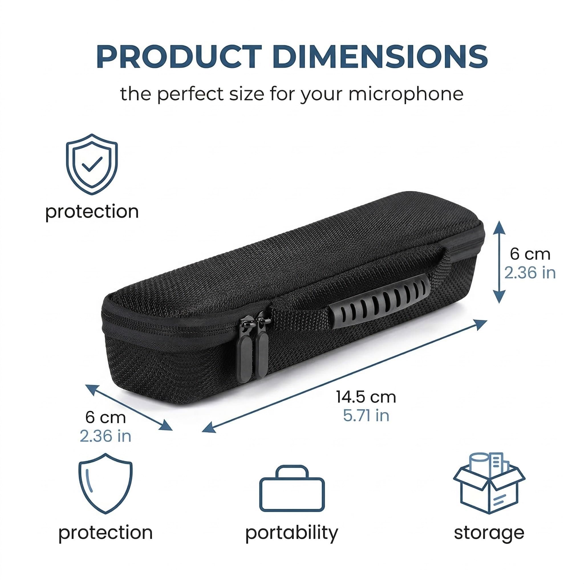 Étui Rigide pour Microphone Sans Fil, Boîte de Rangement et de Transport pour Micro, Accessoires Audio, Déplacements, Scène, Répétitions et Usage Quotidien usage quotidien
