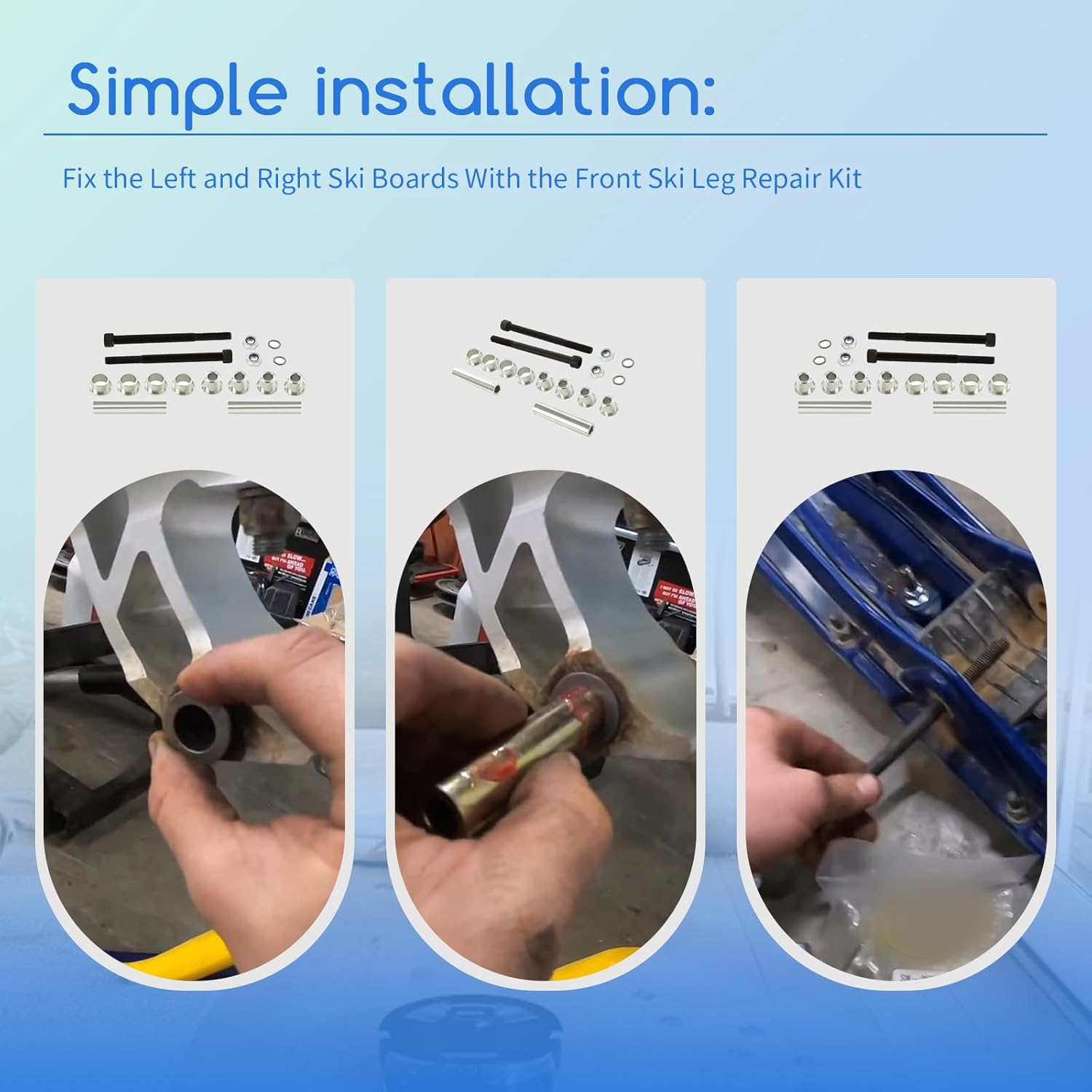 XTPTFABS,Front End Ski Leg Repair Kit Compatible With Ski-Doo REV & REV XP 2003-2015 (230003054 505072690 506133300 505071781 503192496 233201464)