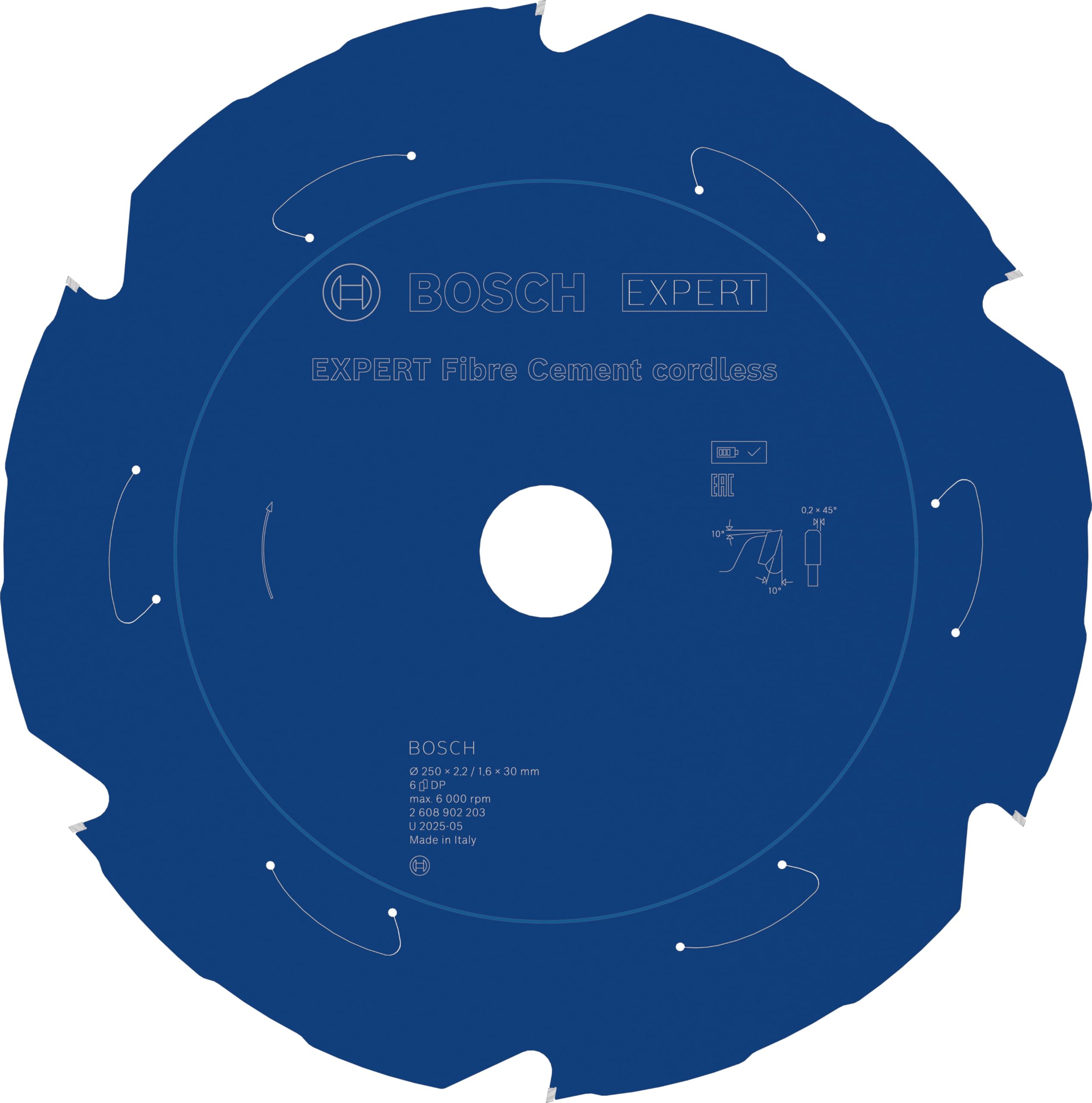 Bosch 1X Expert Fibre Cement Cordless Circular Saw Blade For Mitre Saw (For Fibre Cement Boards, Ø Mm, Professional Accessory Mitre Cordless Circular Saw)