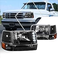 Vista 12 de PM PERFORMOTOR LED DRL - Barra de luz LED de repuesto para faros delanteros de doble LED, color negro, compatible con 92-96 F150 / F250 / F350