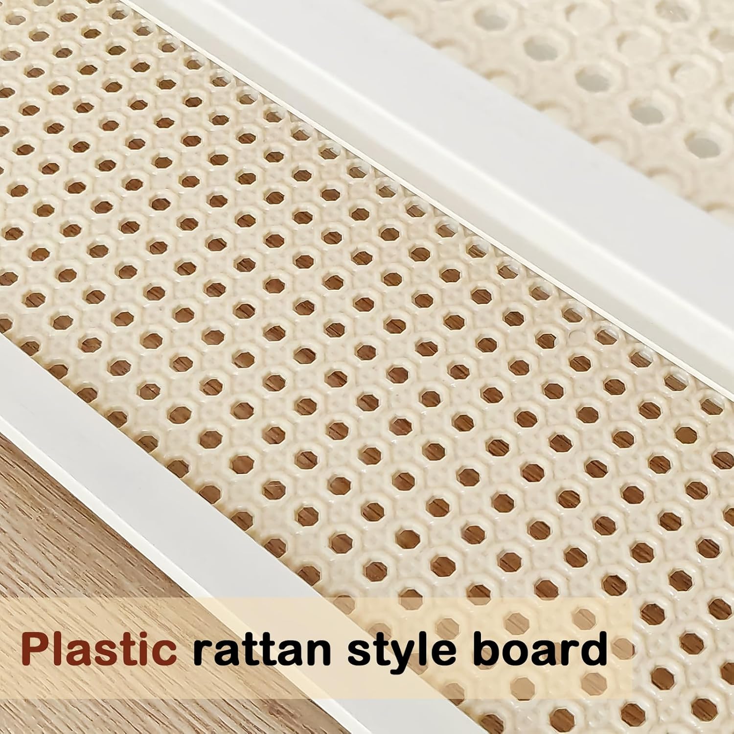 Wicker-Look Coffee Station Organizer, Bamboo Mug Holder Countertop, Kitchen Counter Shelf for Tea Coffee Bar Accessories, Matcha Stand, Cup Display, Condiment Storage Rack, 2 Tier, White Off-white image 4 of 6 B0FC2YYMJK