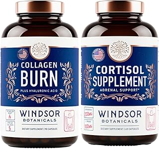WINDSOR BOTANICALS Cortisol Blocker and Multi Collagen Burn - Beauty and Mood Support Bundle